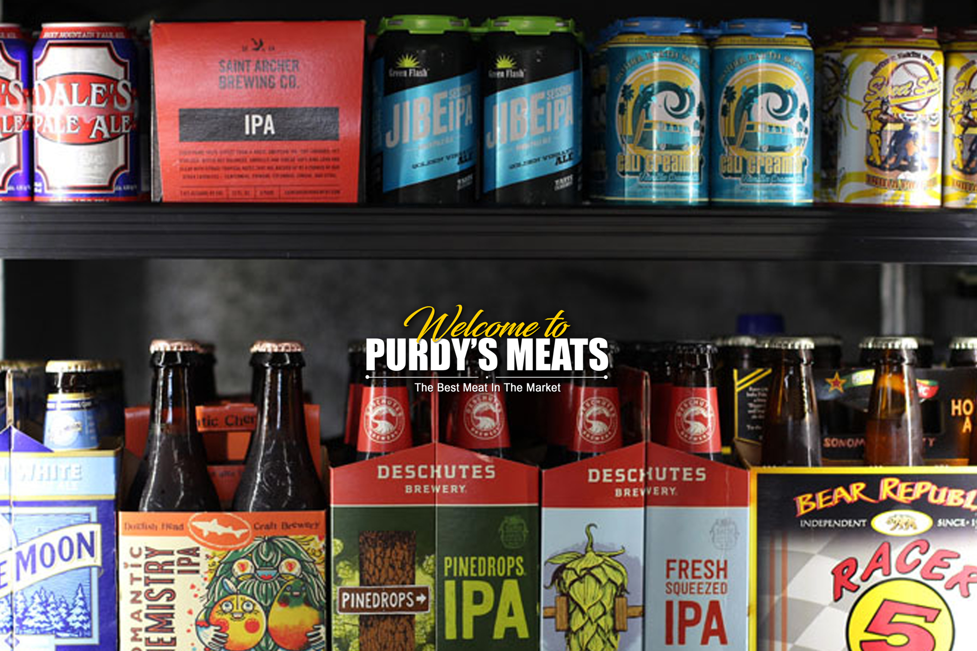This banner image shows the Barstow Craft Beer Product of the Purdy's Quality Meats